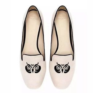 ZARA TRAFALUC Owl Moccasin Flats Smoking Loafers